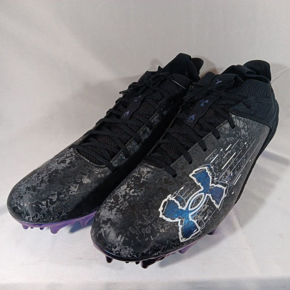 Under Armour Blur 2 MC Low Top Cleat Men’s 15 (3027978-001) Suede Black Mod Grey - Picture 5 of 8